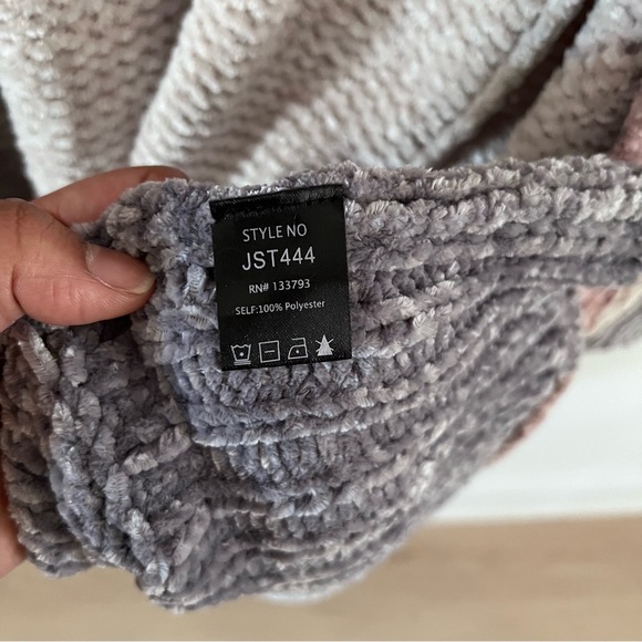 POL Colorblock Open Front Long Lone Chenille Knit Cardigan |Size Large| - Picture 6 of 6